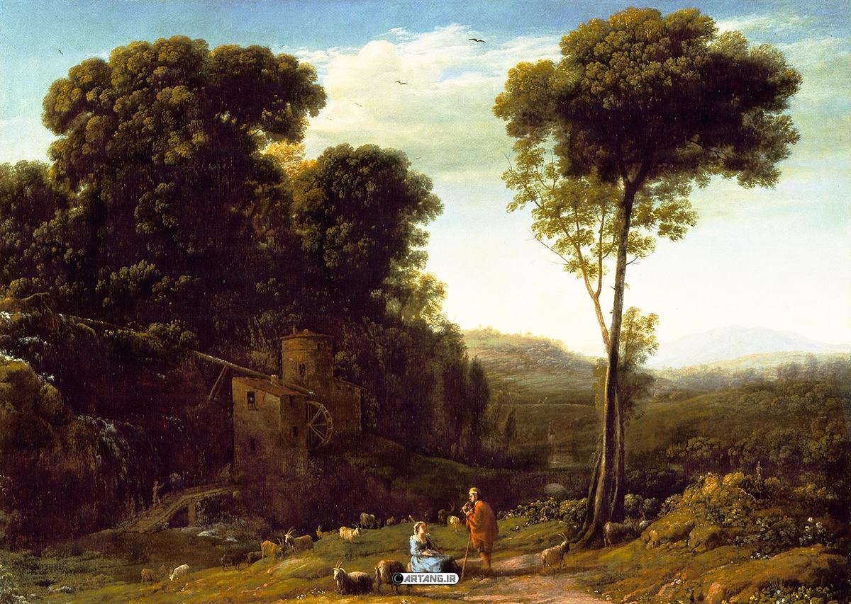 نی زدن چوپان کنار آسیاب آبی قدیمی 1 چوپان