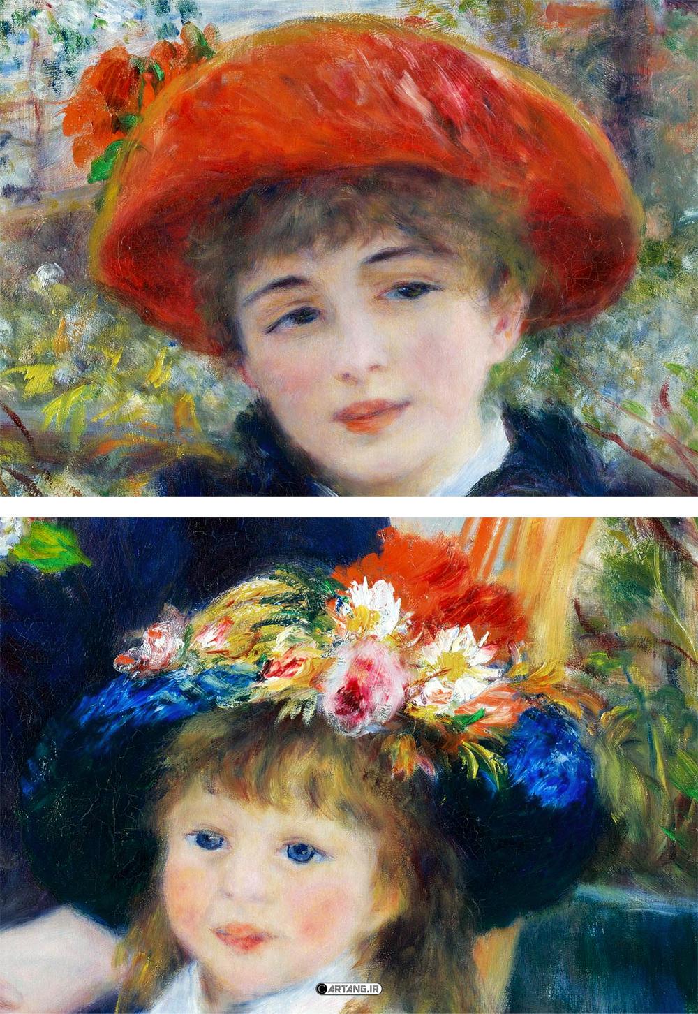 تابلو نقاشی دو خواهر روی تراس 2 خواهر