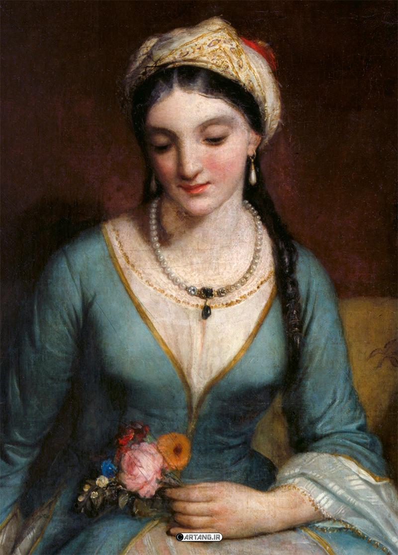 تصویر زن جوان و زیبای یونانی