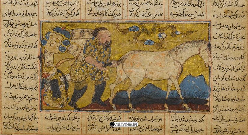 نقاشی دیو سپید و رستم در هفت خان