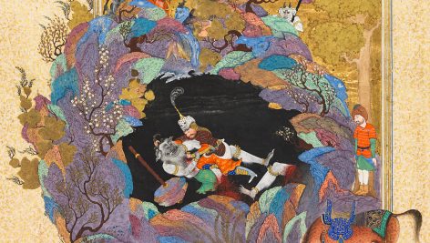 نقاشی دیو سپید و رستم در هفت خان