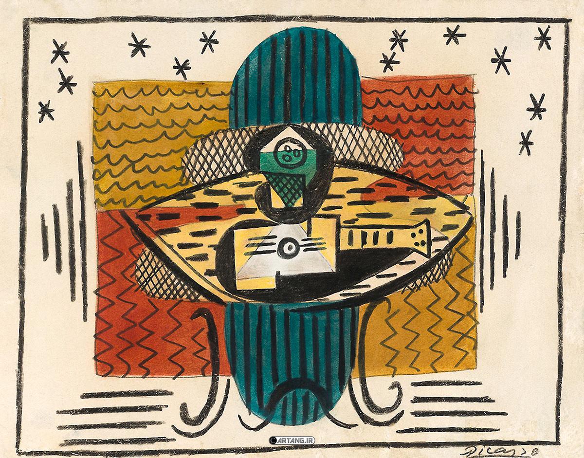 گیتار کلاسیک روی میز اثر پیکاسو