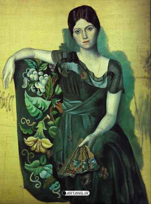 همسر پابلو پیکاسو با لباس زیبا