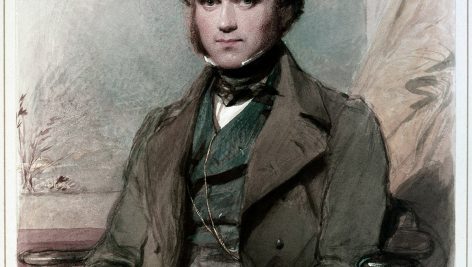 تابلو نقاشی آبرنگی ساده از چهره چارلز داروین