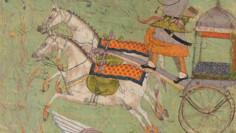 نقاشی نبرد اسفندیار با سیمرغ در هفت خوان