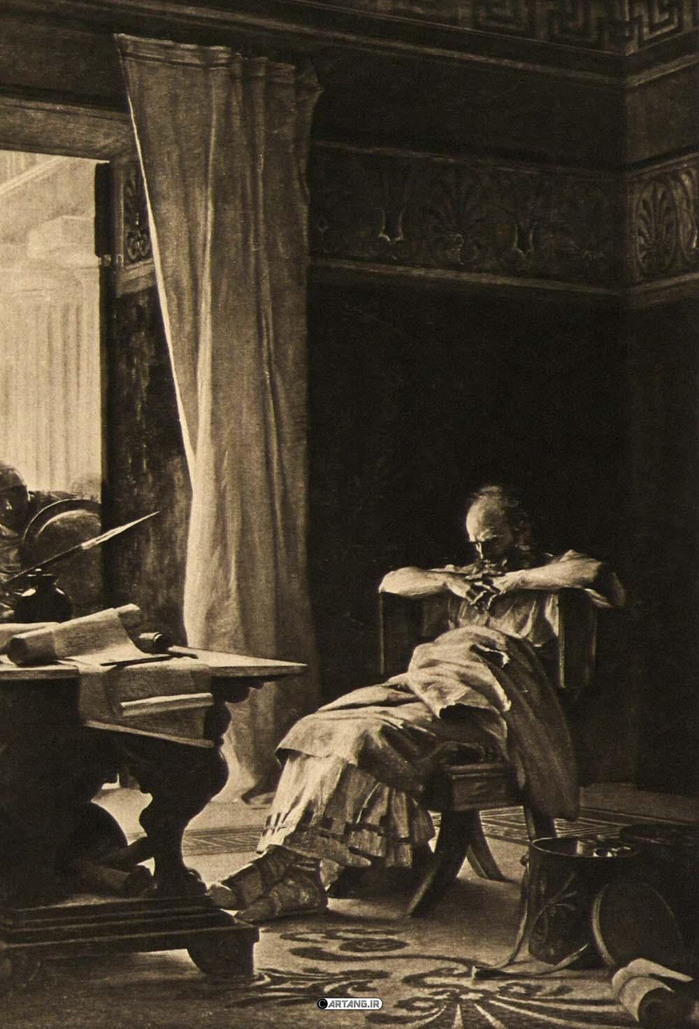 مرگ ارشمیدس دانشمند یونانی 13 ارشمیدس در اتاق کار