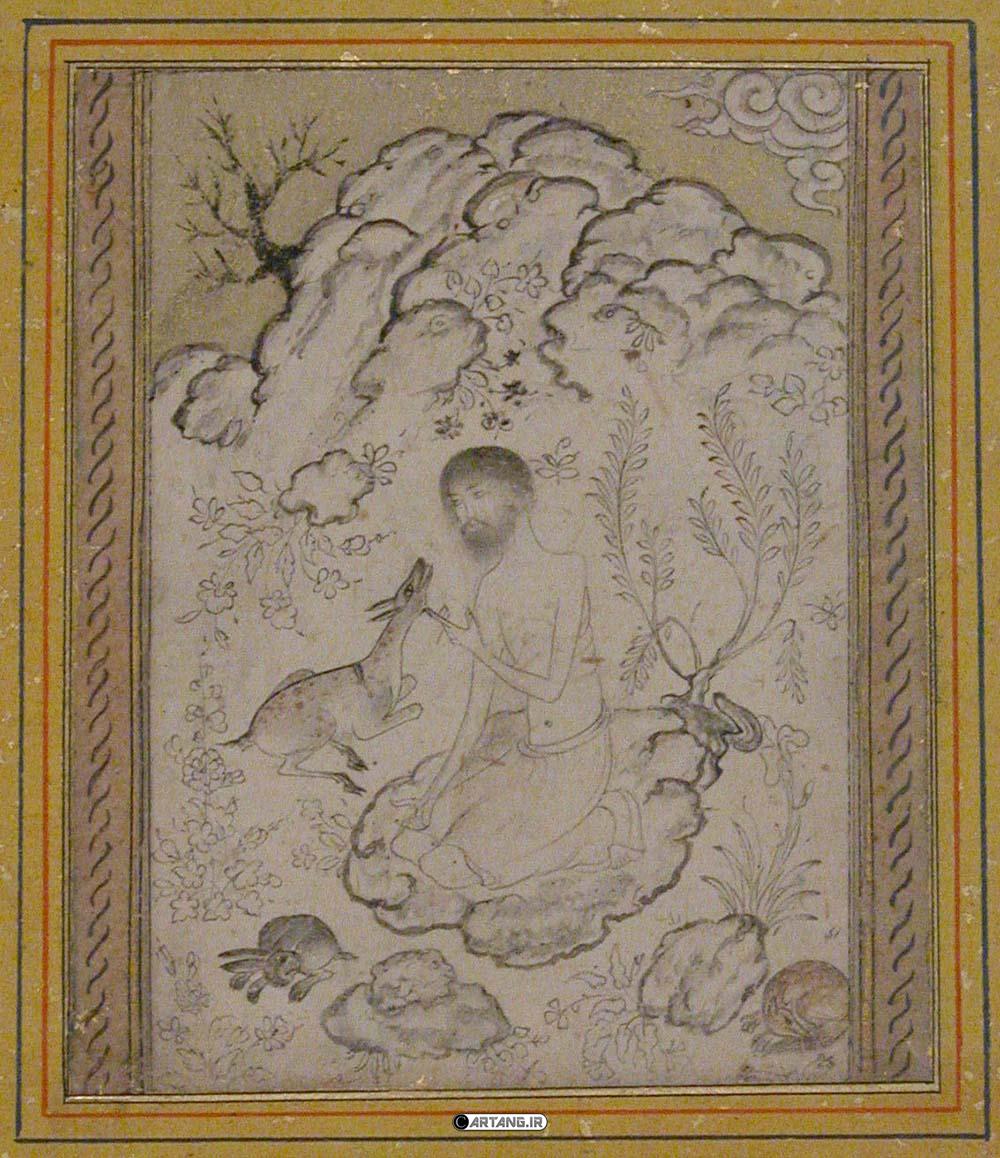 نقاشی مجنون در بیابان