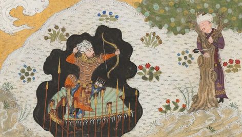 تیر افکندن رستم به سوی شغاد