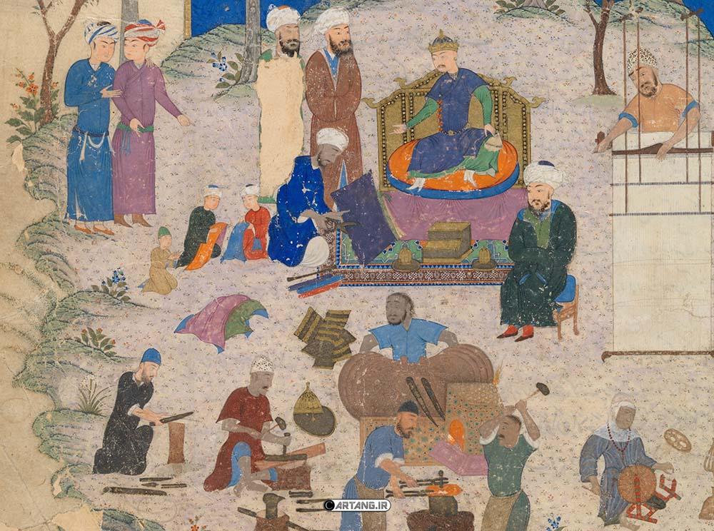 نقاشی اسطورههای ایرانی در شاهنامه 7 نقاشی جمشید