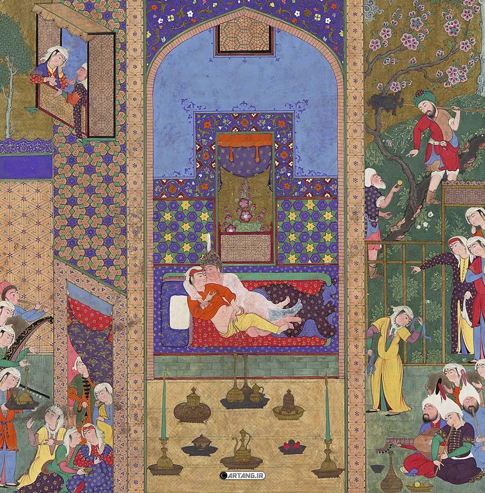 نقاشی اسطورههای ایرانی در شاهنامه 19 ازدواج سیاوش و فرنگیس