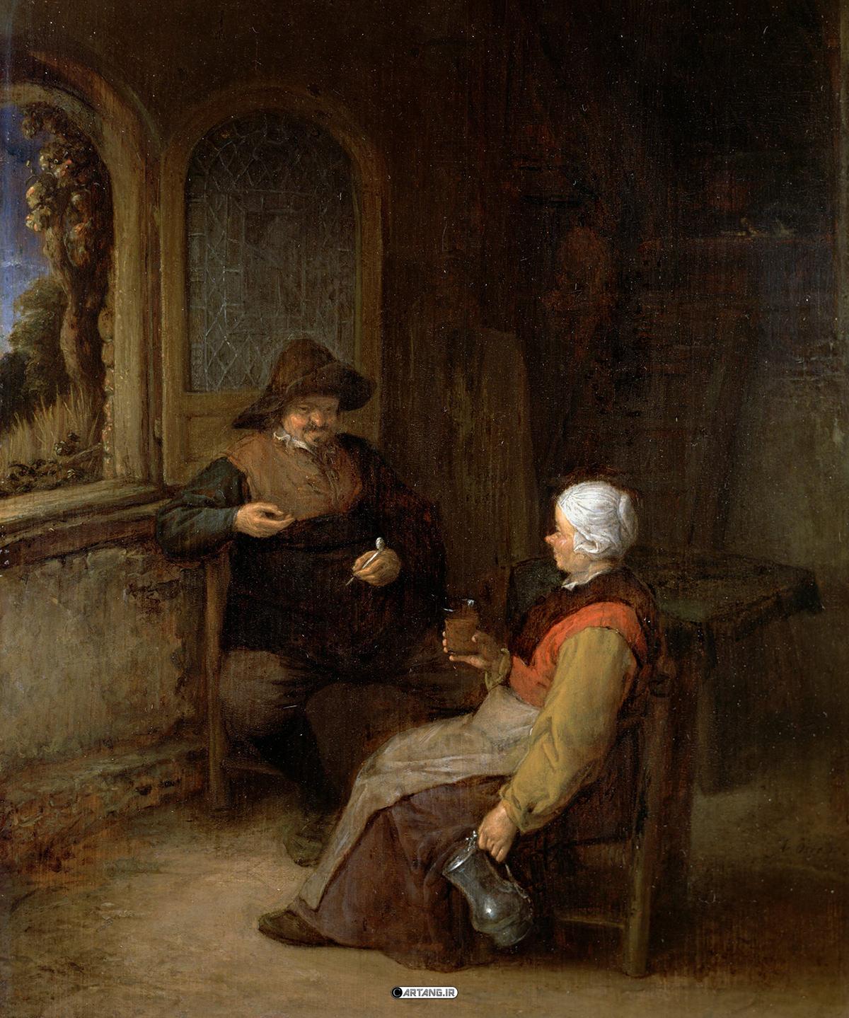 نقاشی کلبه چوبی جنگلی رنگ روغن 1 کلبه