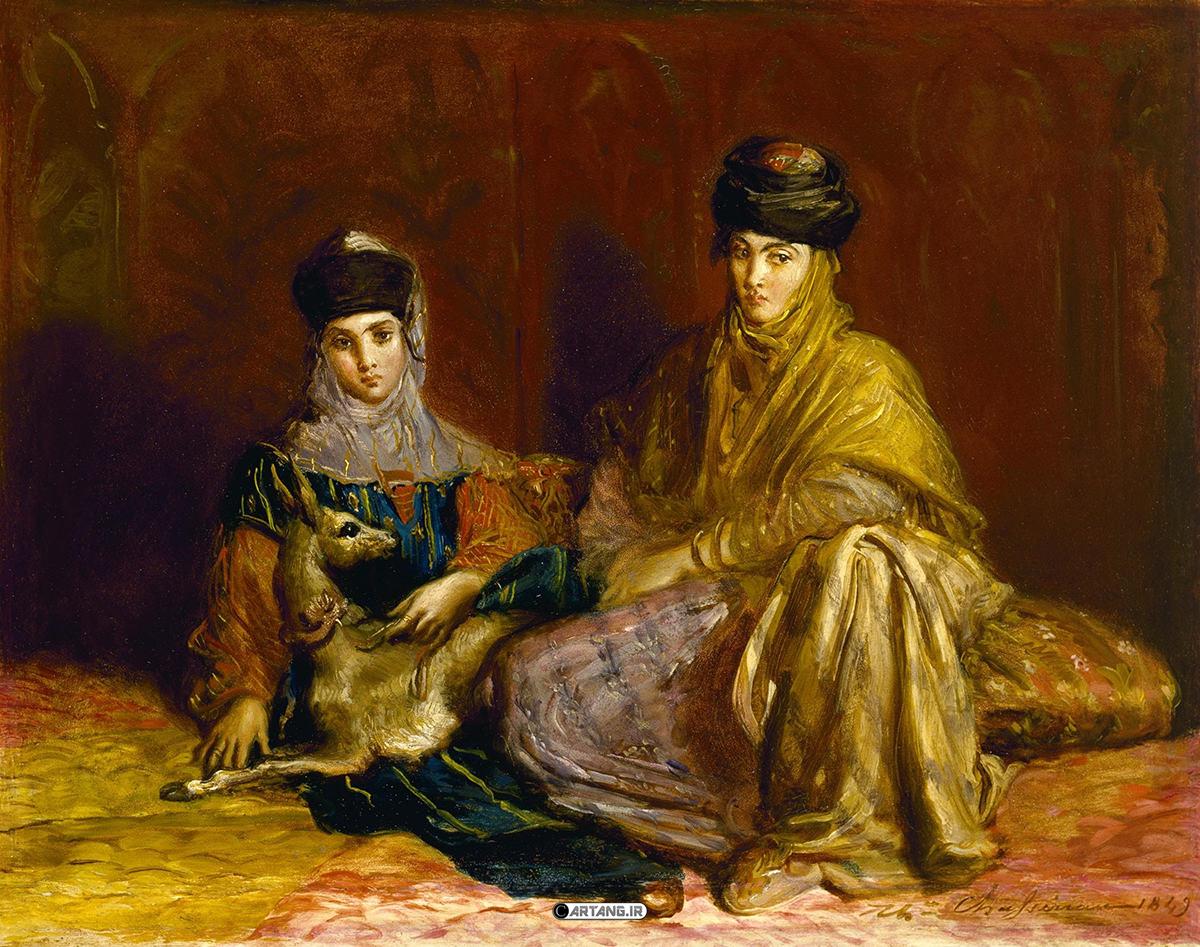 دختربچه و زن زیبای روستایی و غزال 1 دختر بچه و زن