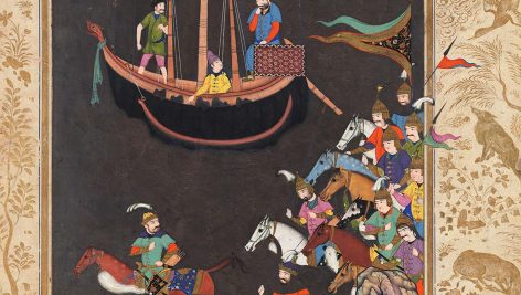 گذر فریدون از دجله برای نبرد با ضحاک اثر رضا عباسی